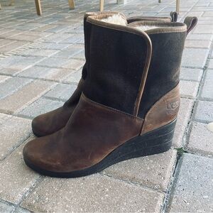 UGG Women's Renatta Stout Brown Wedge Boots